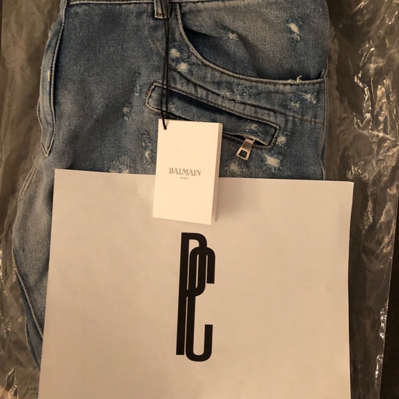 Balmain Distressed Classic Biker Jeans - Picture 5 of 5